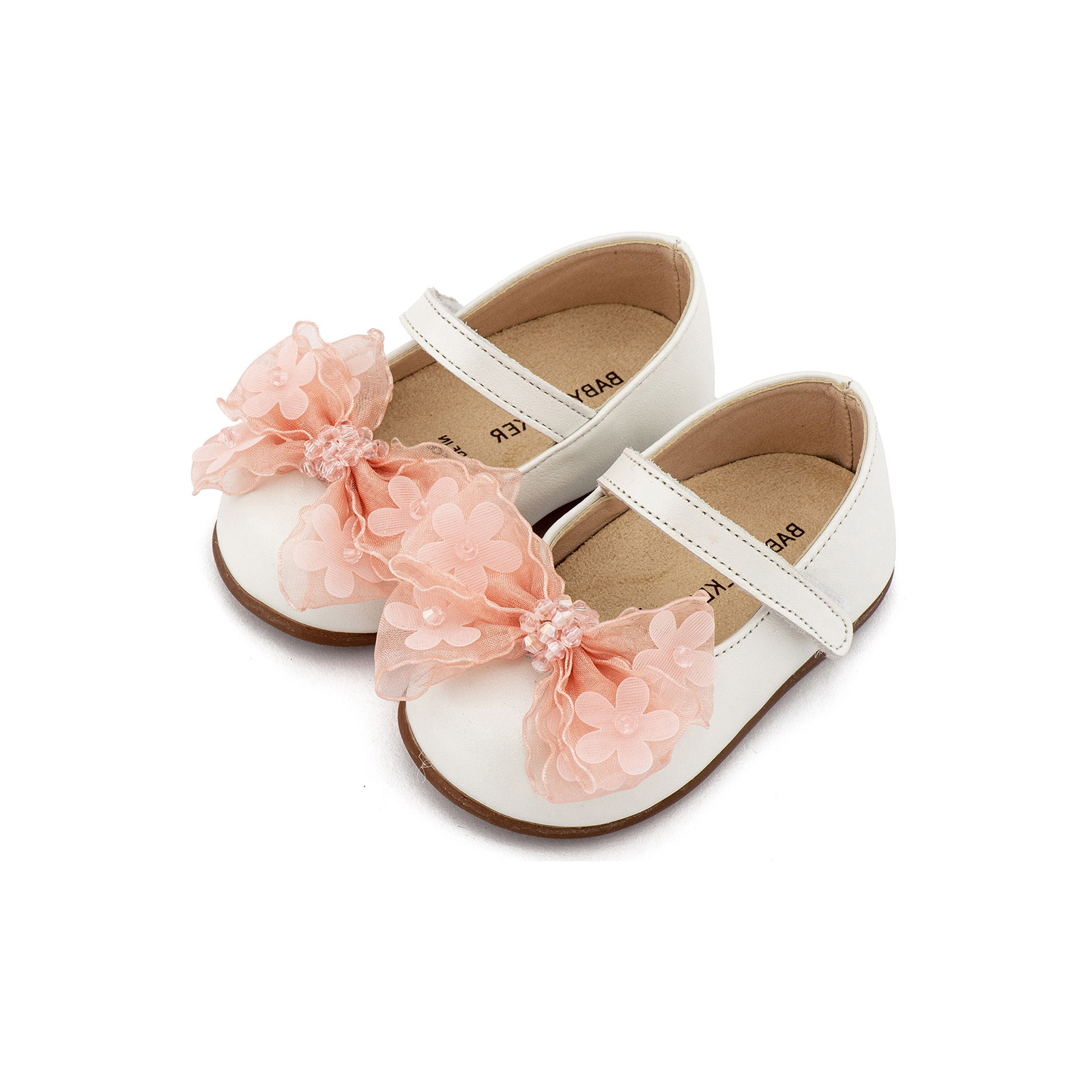 Γοβάκι Δερμάτινο PRI2659 Εκρού Ροζ Babywalker