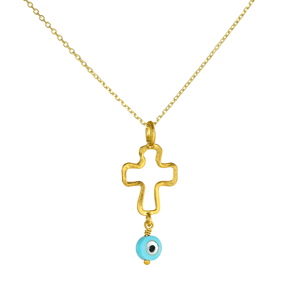 Σταυρουδάκι με Ματάκι Μπλέ