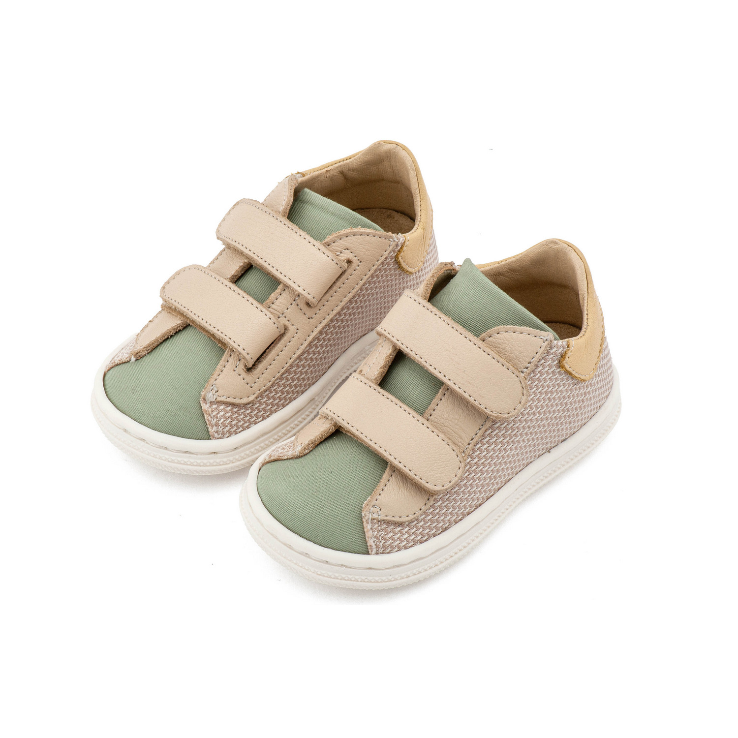 Δερμάτινο Sneaker Μέντα Μπεζ Babywalker BS3095M