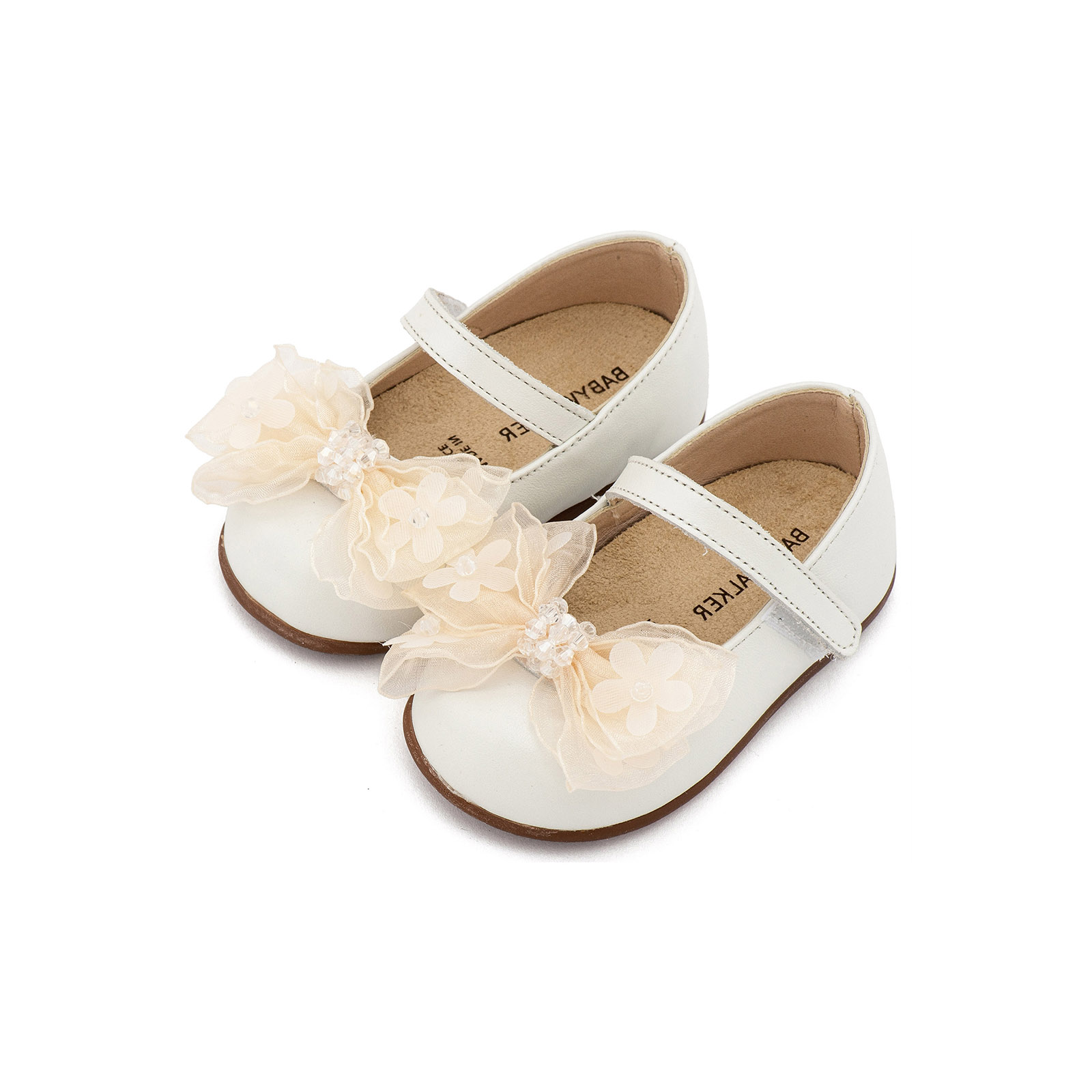 Γοβάκι Εκρού Δερμάτινο PRI2659 Babywalker